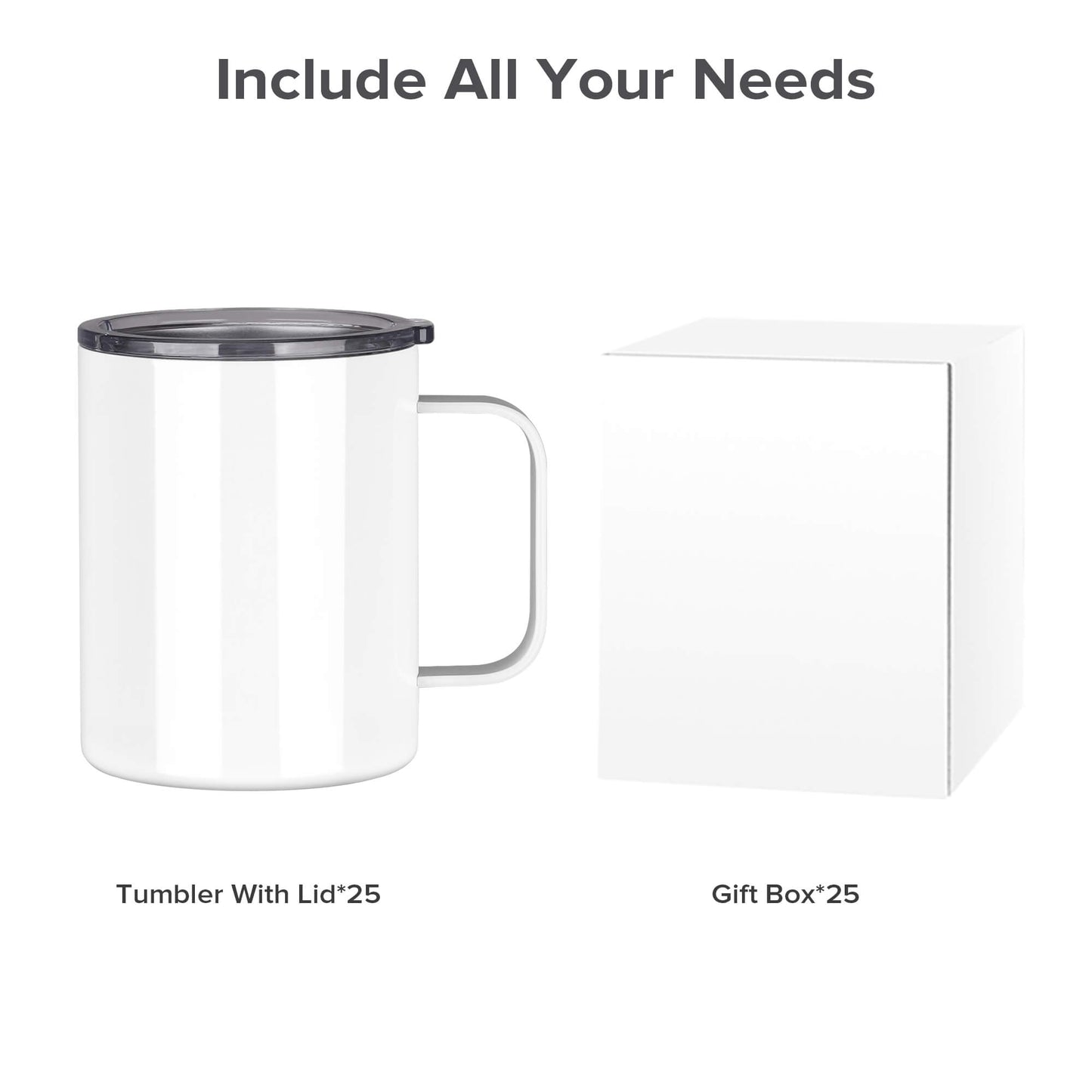 12 oz Sublimation Coffee Mug | 25 Pack - FASTSUB, Sublimation Coffee Mugs with lids