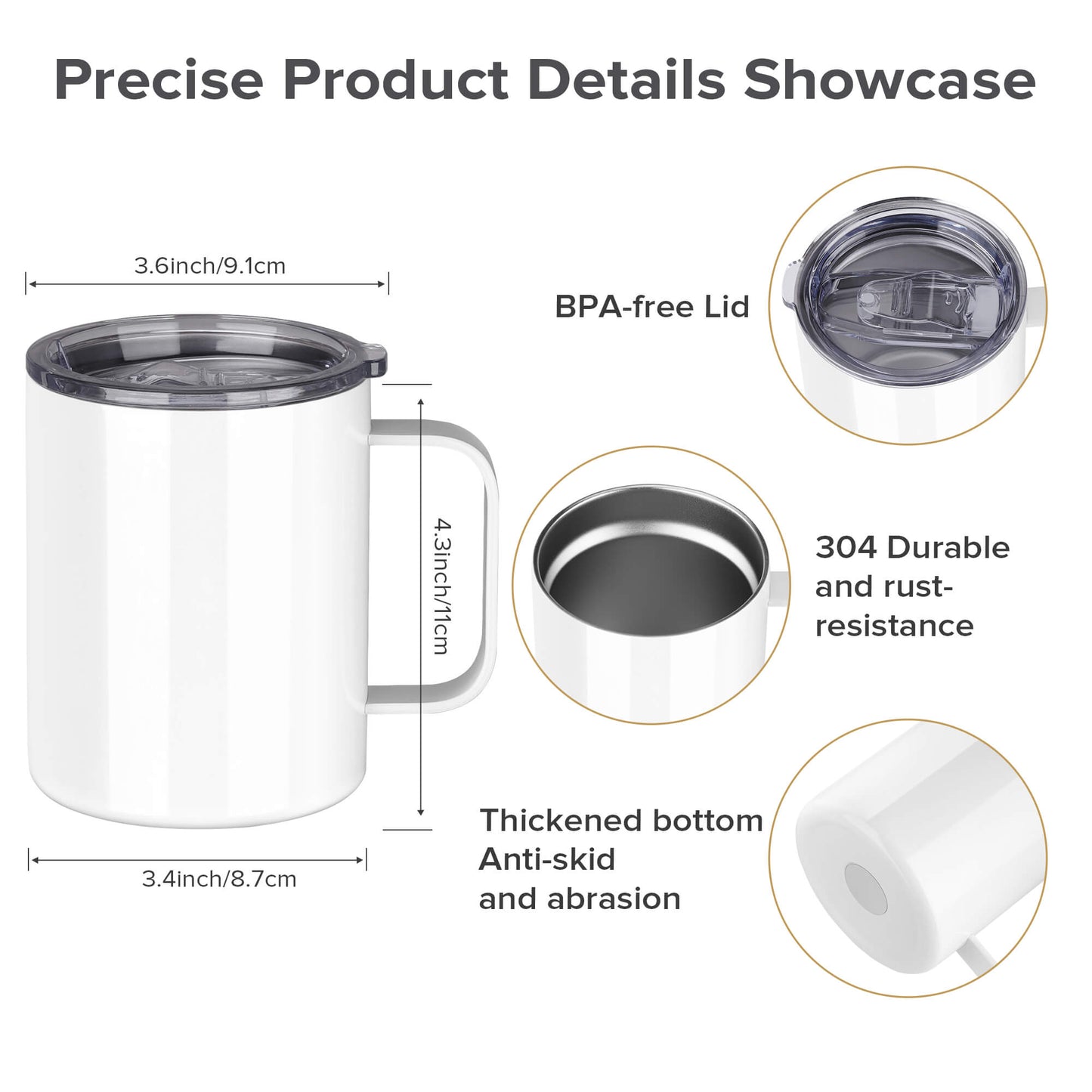12 oz Sublimation Coffee Mug | 25 Pack - FASTSUB, Sublimation Coffee Mugs with lids