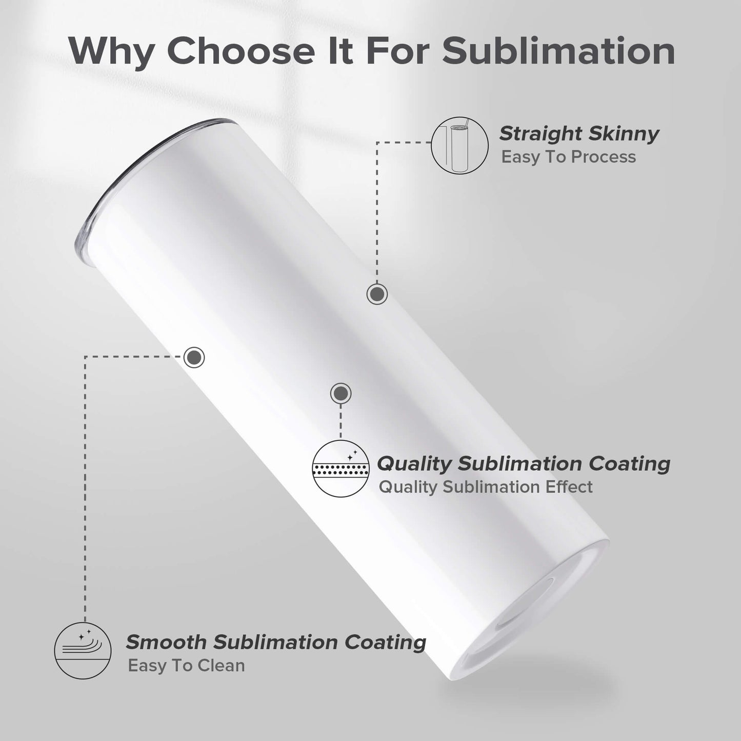 20oz Flat Bottom Sublimation Skinny Tumbler | 25 Pack - FASTSUB
