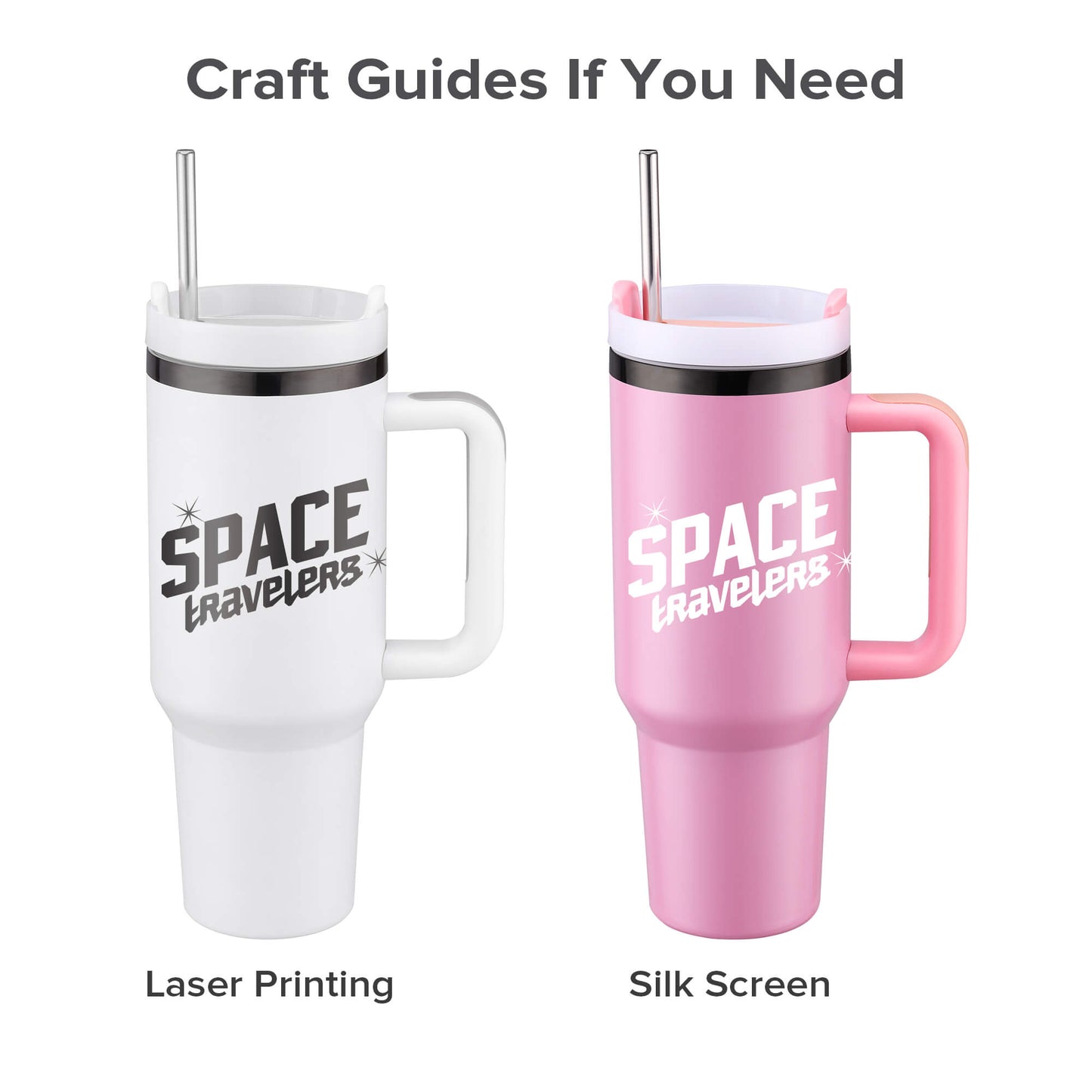 40 oz Powder Coated Tumbler - Grey Sliver Color Plated | 20 Pack - FASTSUB