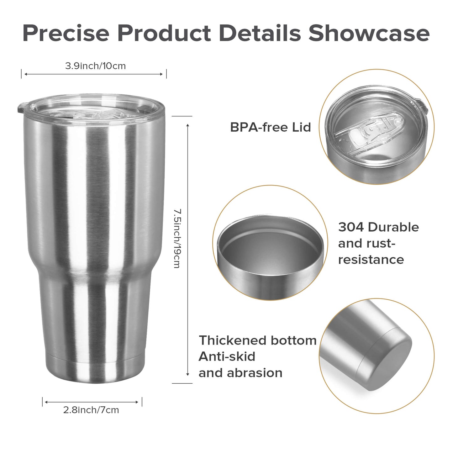 30oz Stainless Steel Travel Tumbler | 25 Pack - FASTSUB