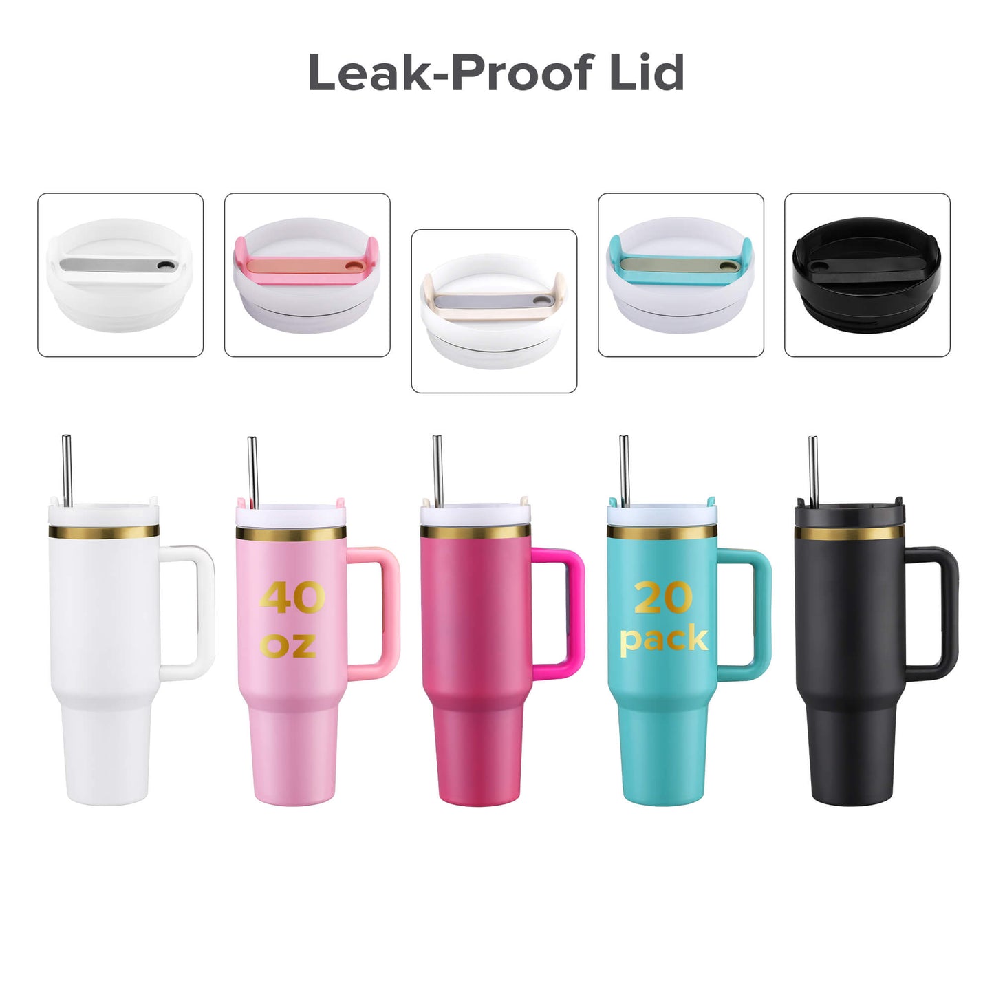 40 oz Powder Coated Tumbler - Gold Plated | 20 Pack - FASTSUB