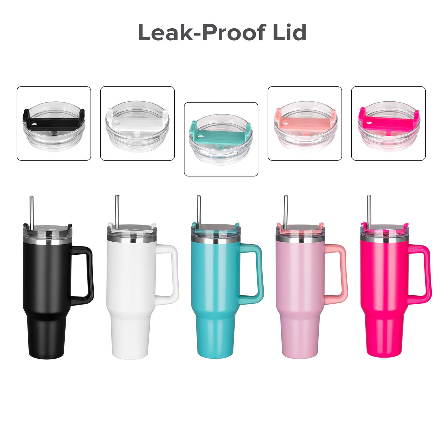 40oz Powder Coated Tumbler with Removable Handle | 20 Pack - FASTSUB