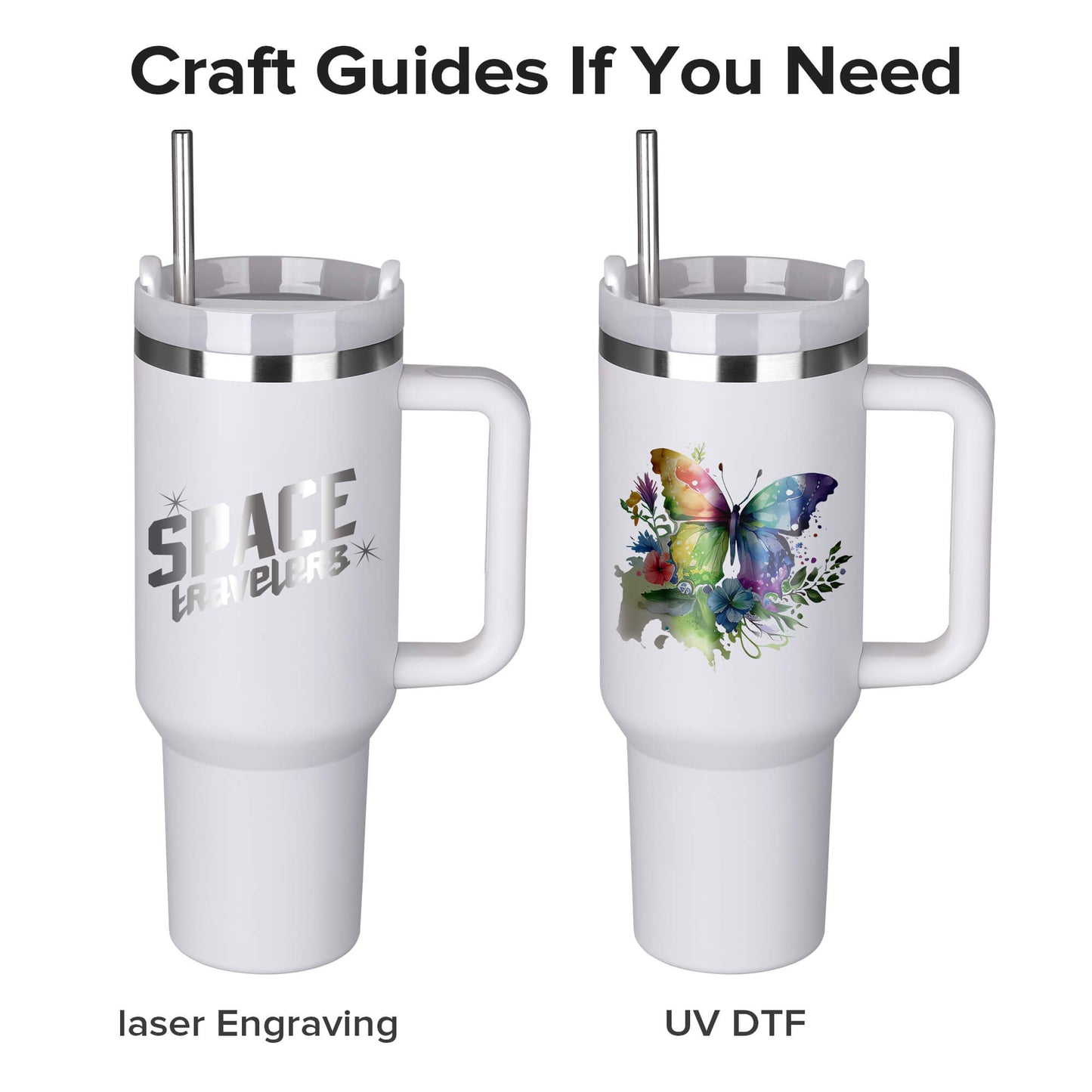 40 oz Powder Coated Tumbler - White | 20 Pack