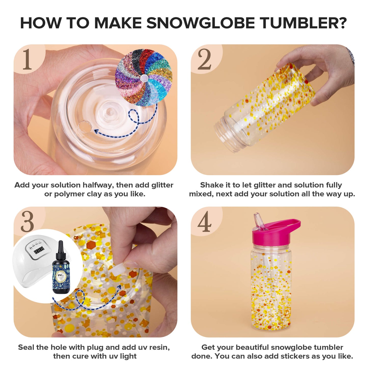 10 oz Snow Globe Acrylic Tumbler | 25 Pack