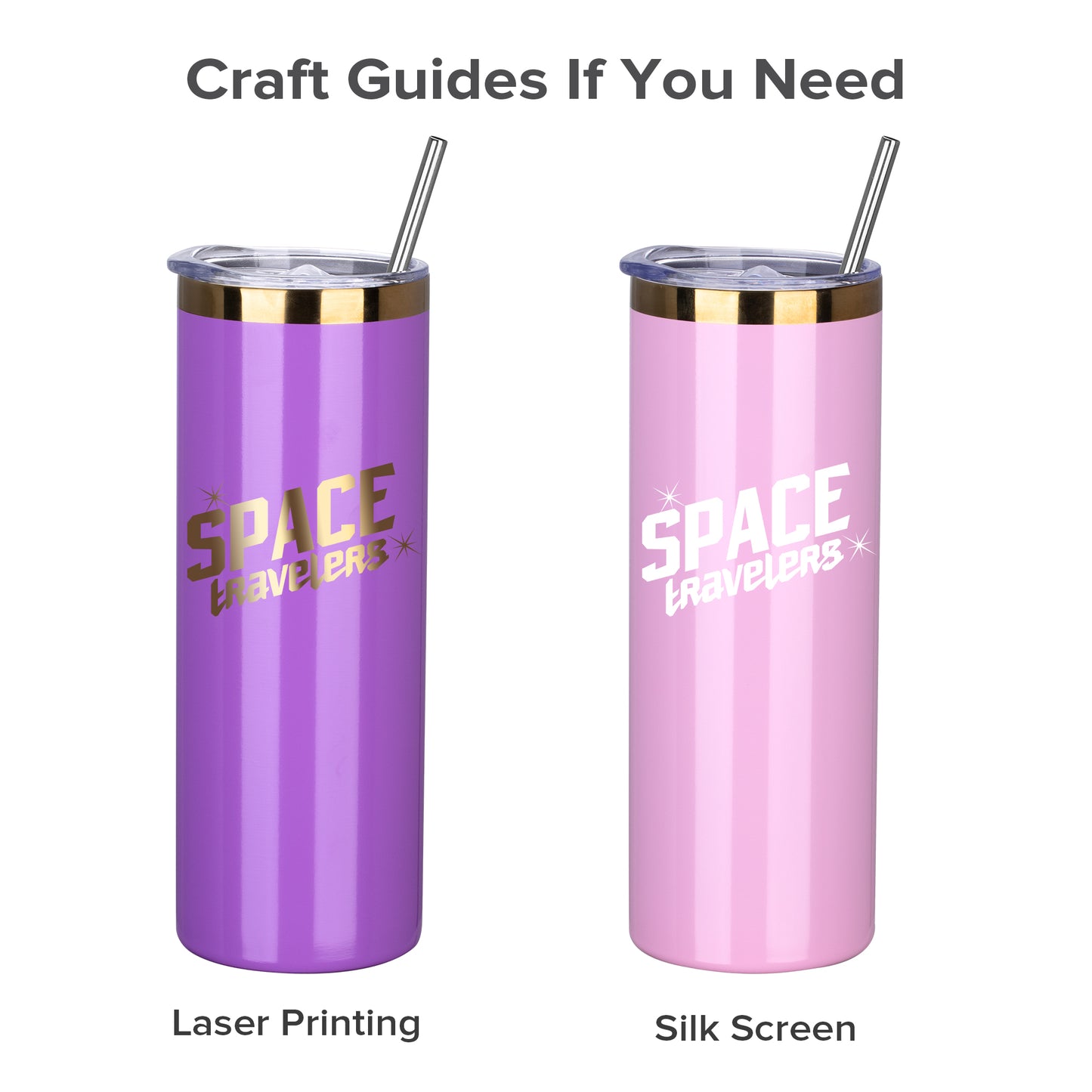 20 oz Powder Coated Skinny Tumbler - Gold Color Plated | 25 Pack - FASTSUB