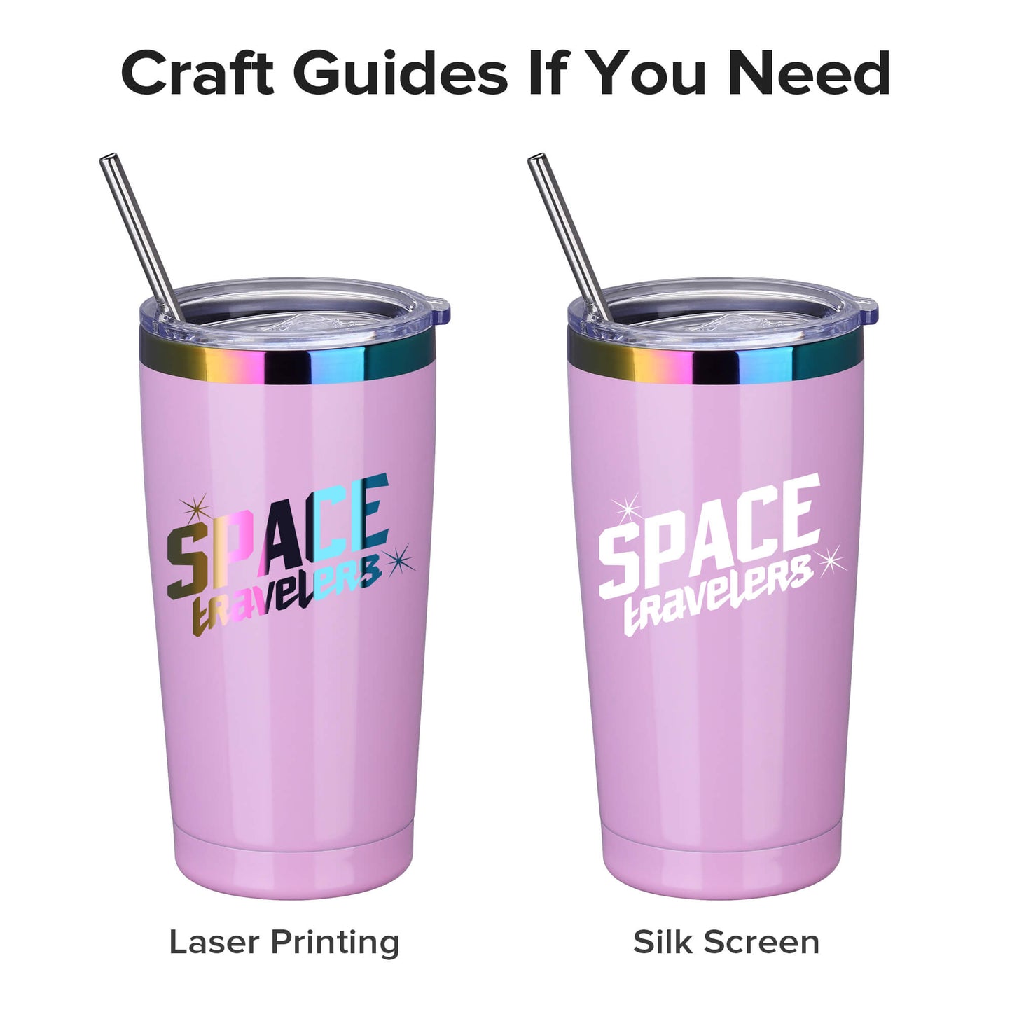 20 oz Stainless Steel Tumbler Rainbow Plated - Pink | 12 Pack - FASTSUB