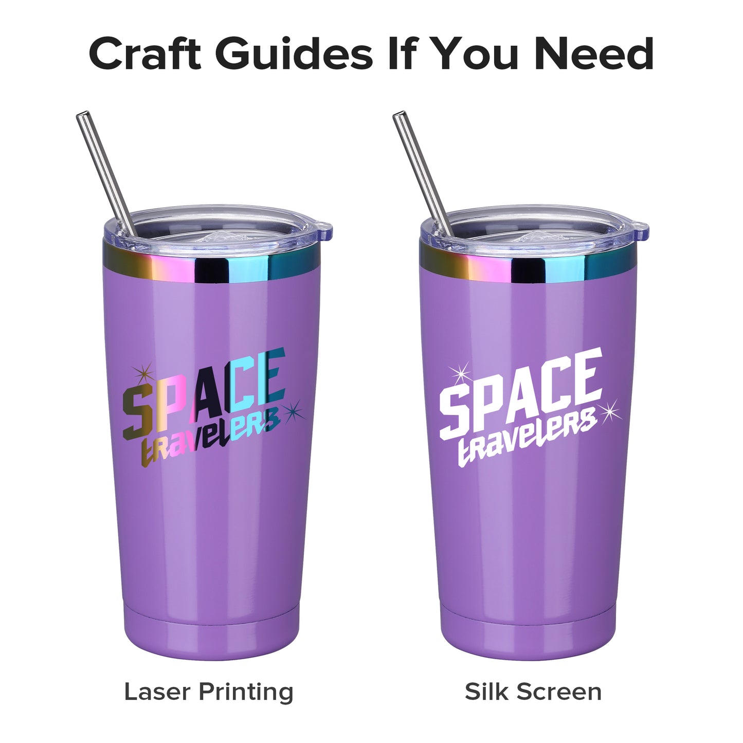 20 oz Stainless Steel Tumbler Rainbow Plated - Purple | 12 Pack - FASTSUB