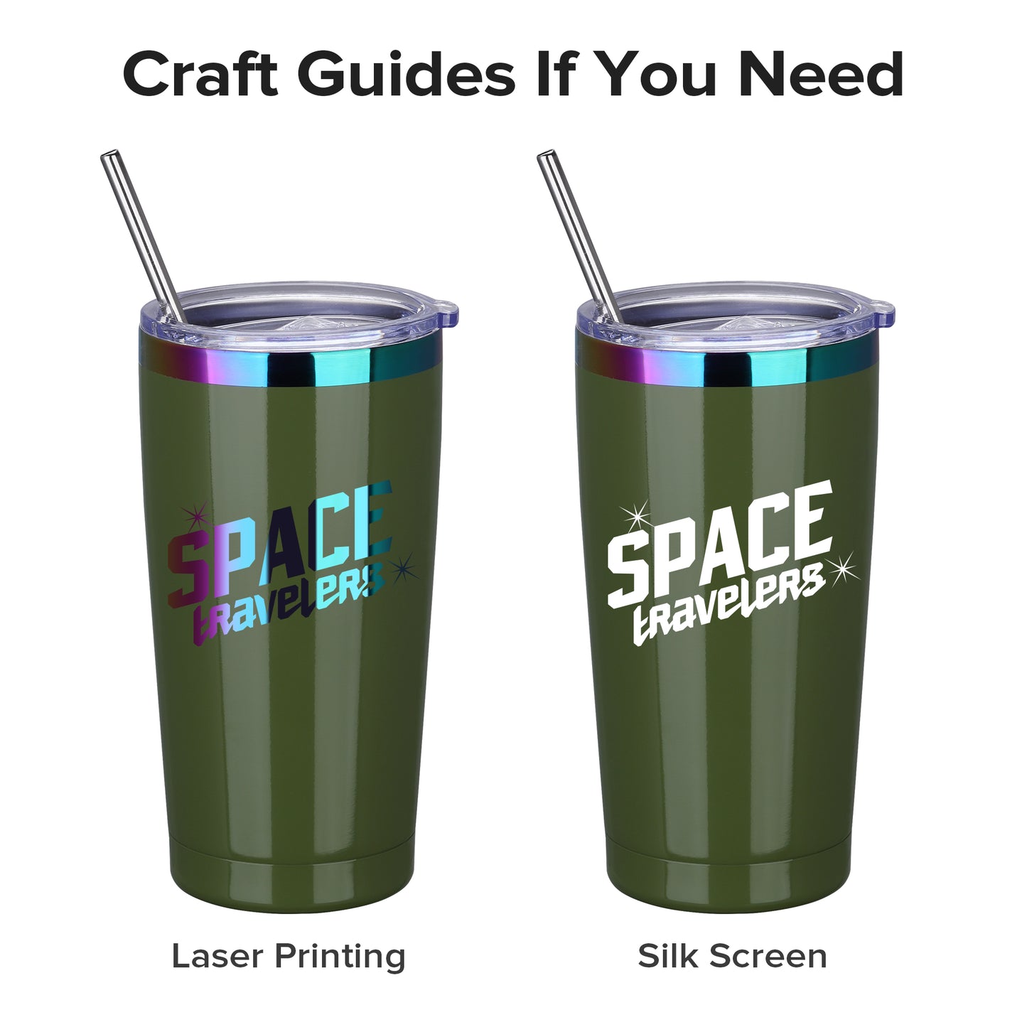 20 oz Stainless Steel Tumbler Rainbow Plated - Green | 12 Pack - FASTSUB
