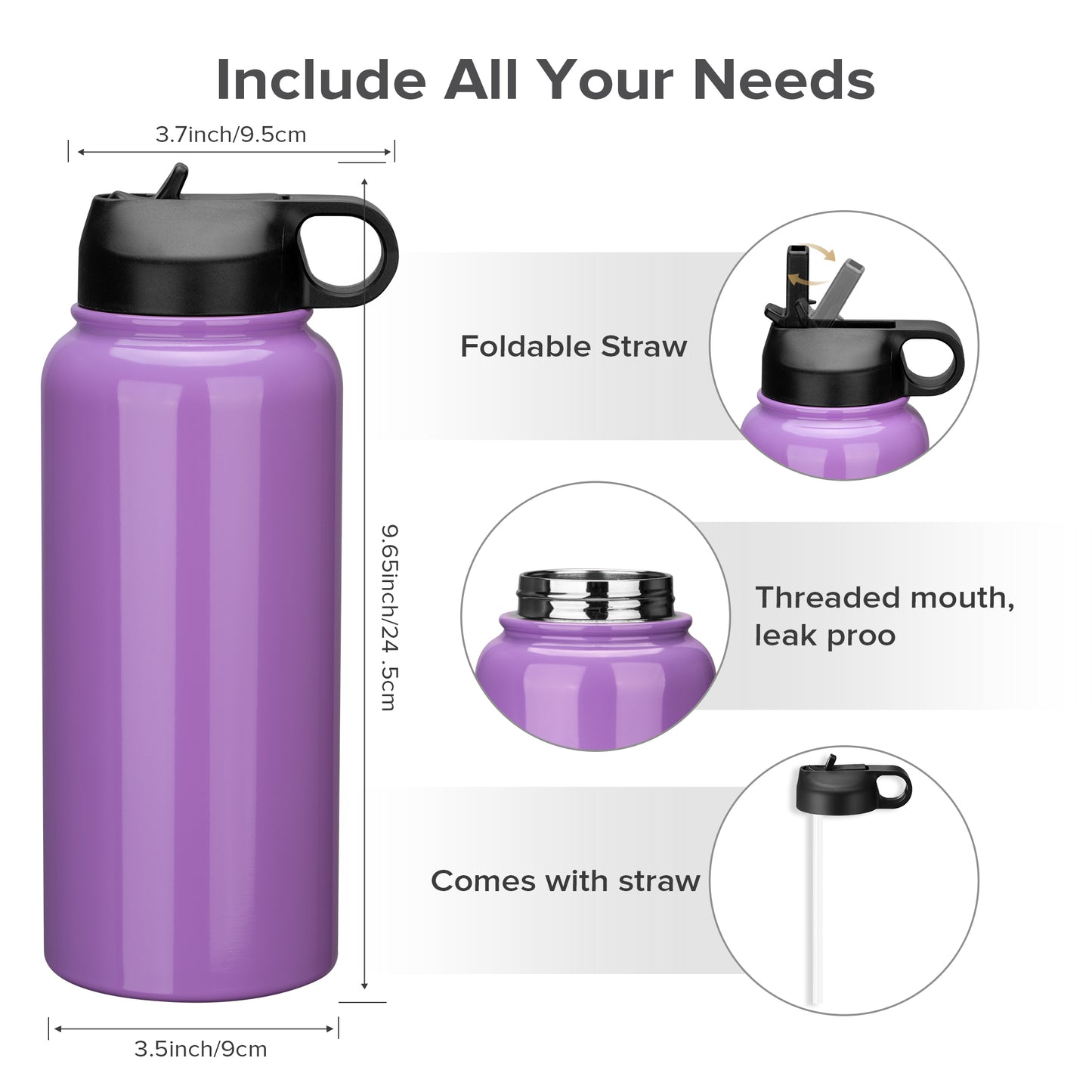 32 oz Powder Coated Sports Water Bottle Bulk | 25 Pack - FASTSUB