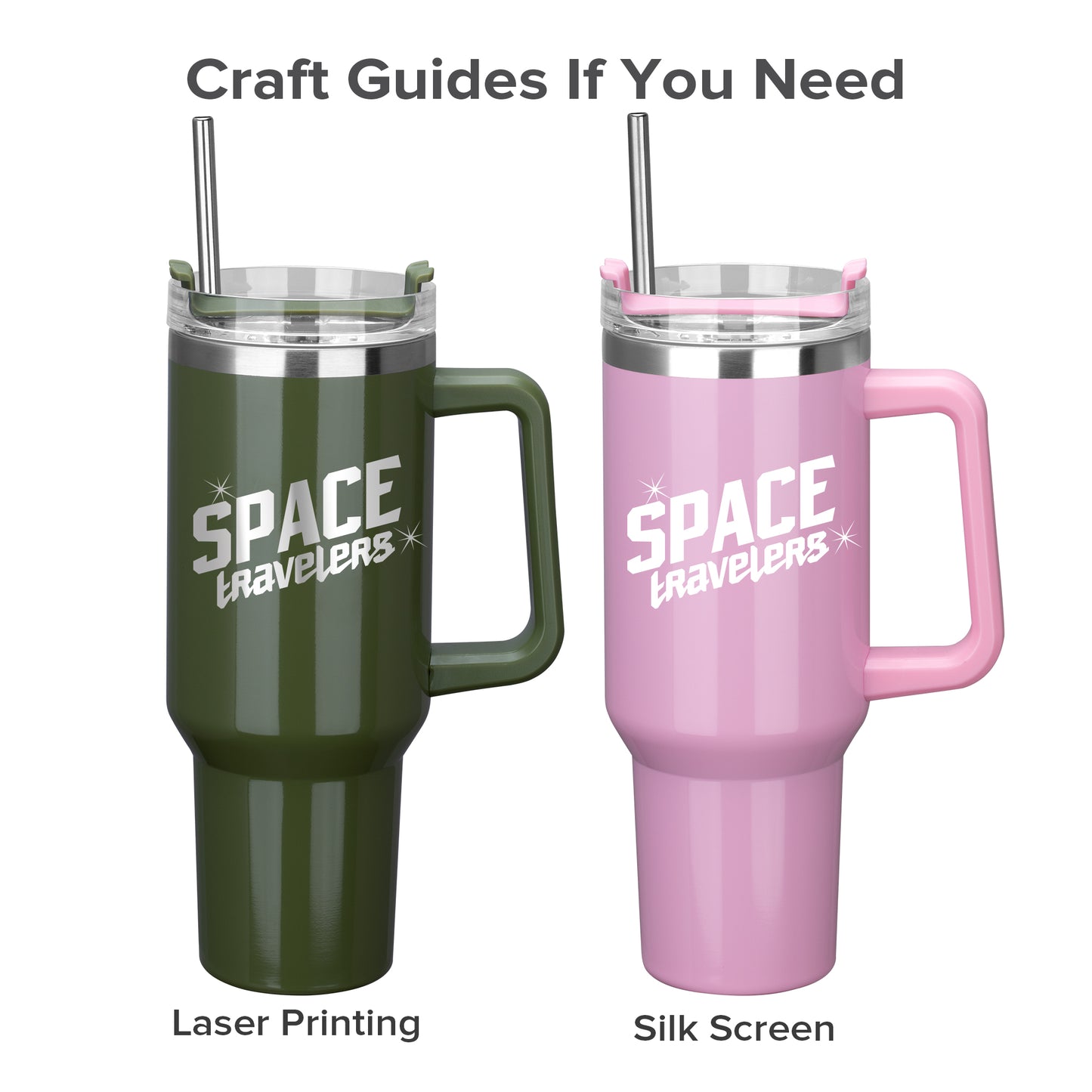 40oz Powder Coated Tumbler with Removable Handle | 20 Pack - FASTSUB