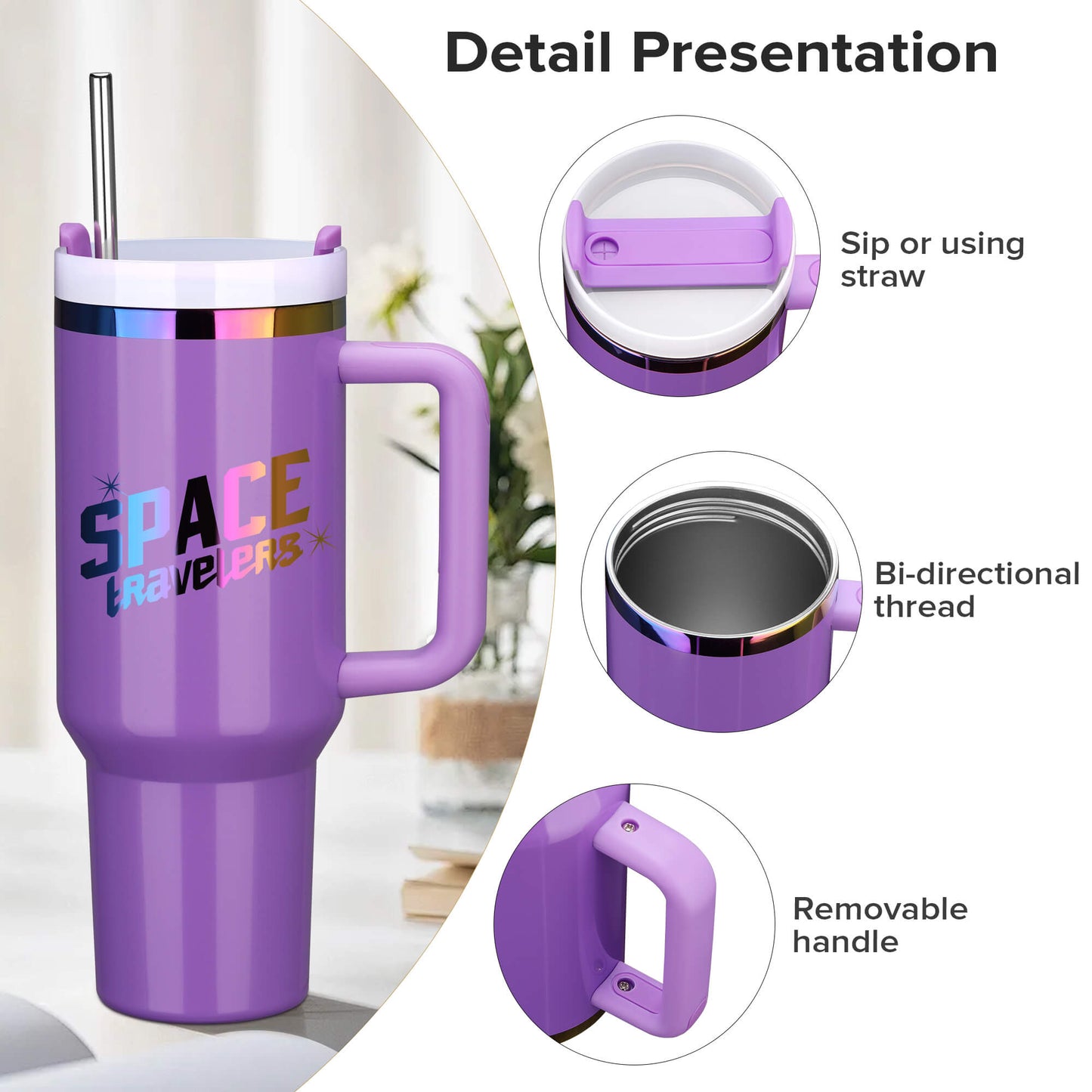 40 oz Glossy Coated Tumbler - Purple | 12 Pack