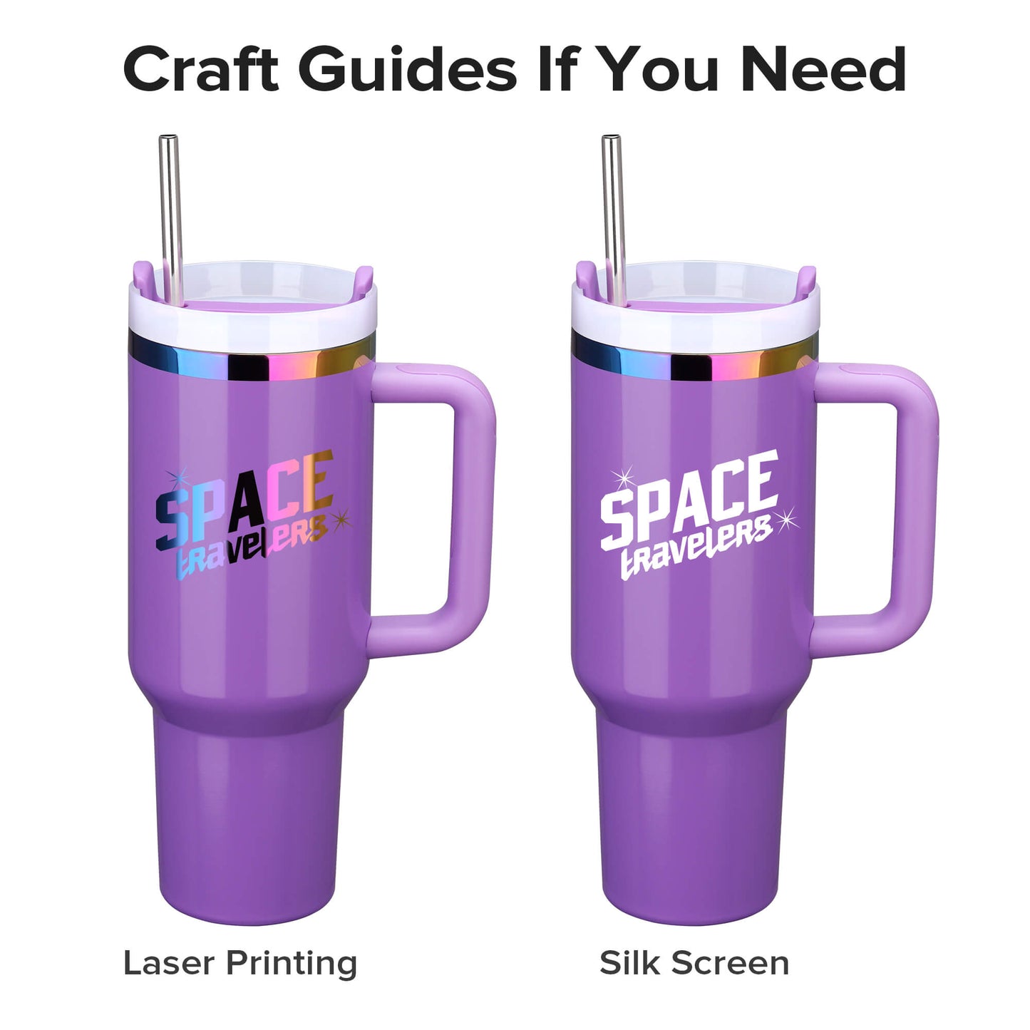 40 oz Glossy Coated Tumbler - Purple | 12 Pack