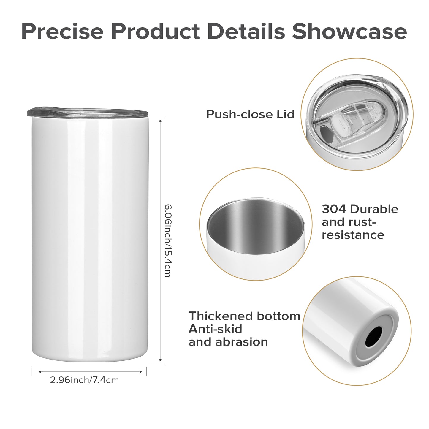 15 oz Sublimation Tumblers White Skinny | 25 Pack - FASTSUB