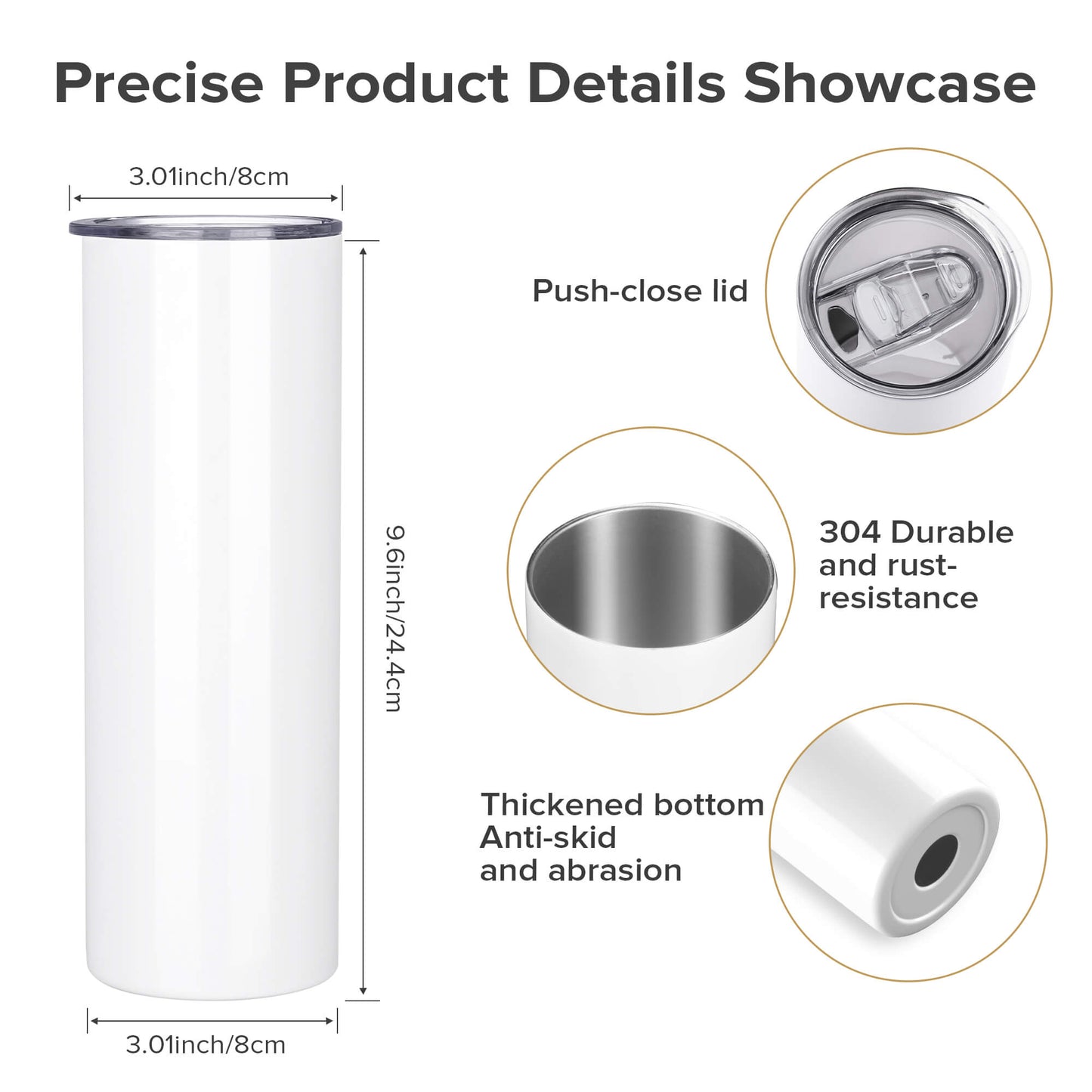 30 oz Sublimation Tumblers Skinny | 12 Pack
