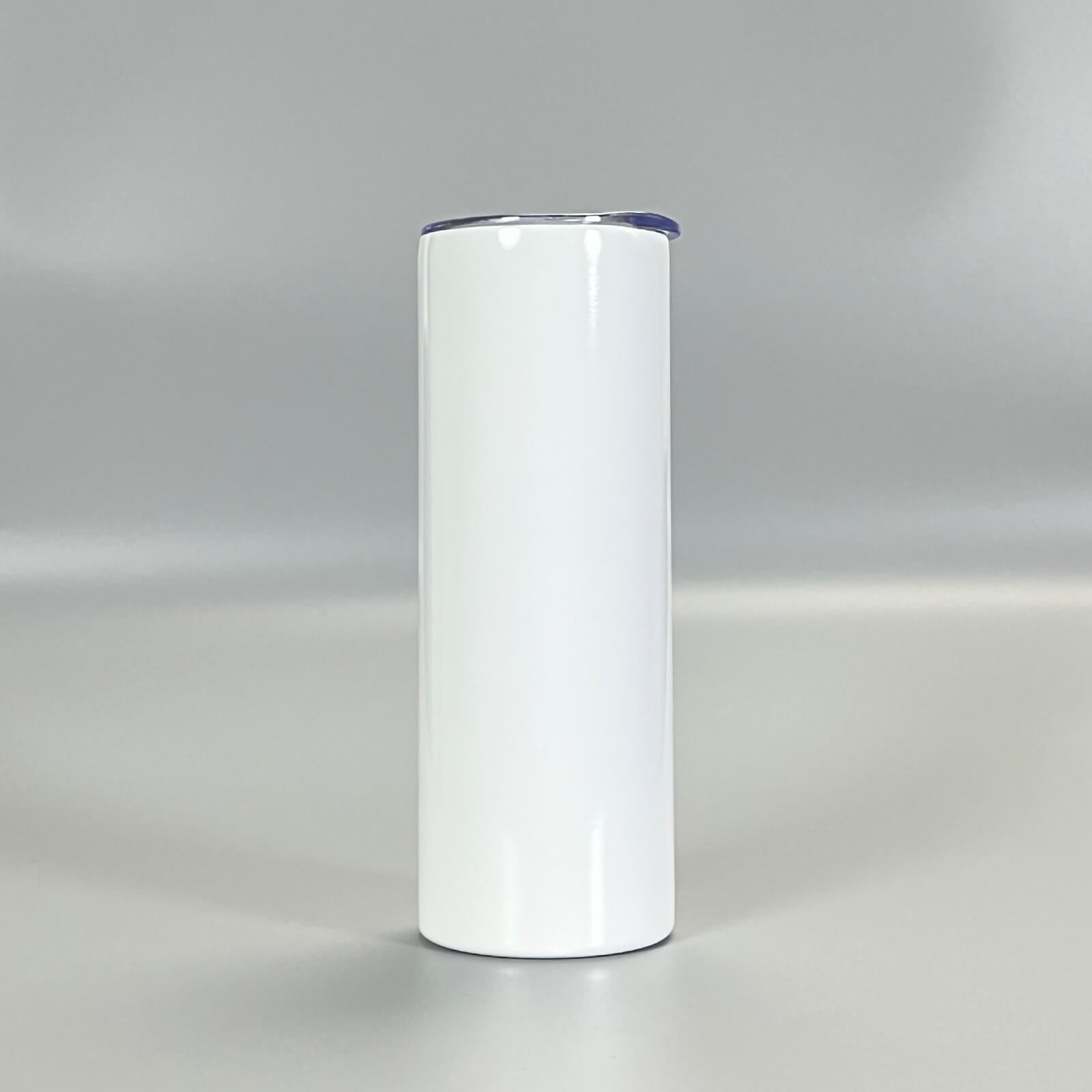 12/25 Pack Sublimation Tumblers 20 Oz Bulk Blank Tumblers Skinny Straight  Flat Bottom Cups White With Lid And Straw