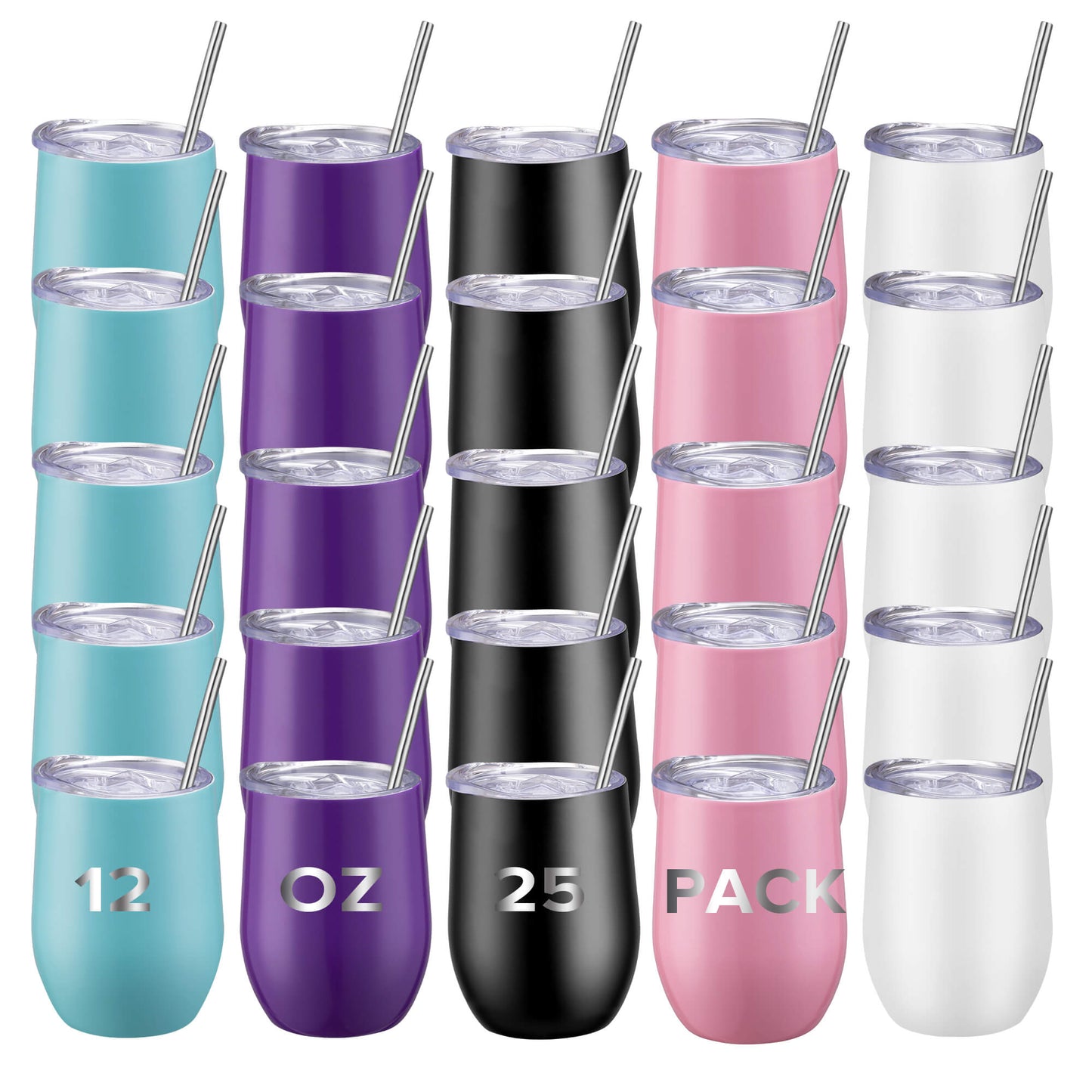 12 oz Powder Coated Personalized Wine Tumbler | 25 Pack