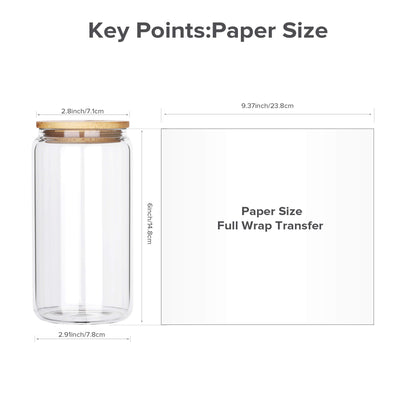 16oz Clear Glass Tumbler Sublimation | 25 Pack