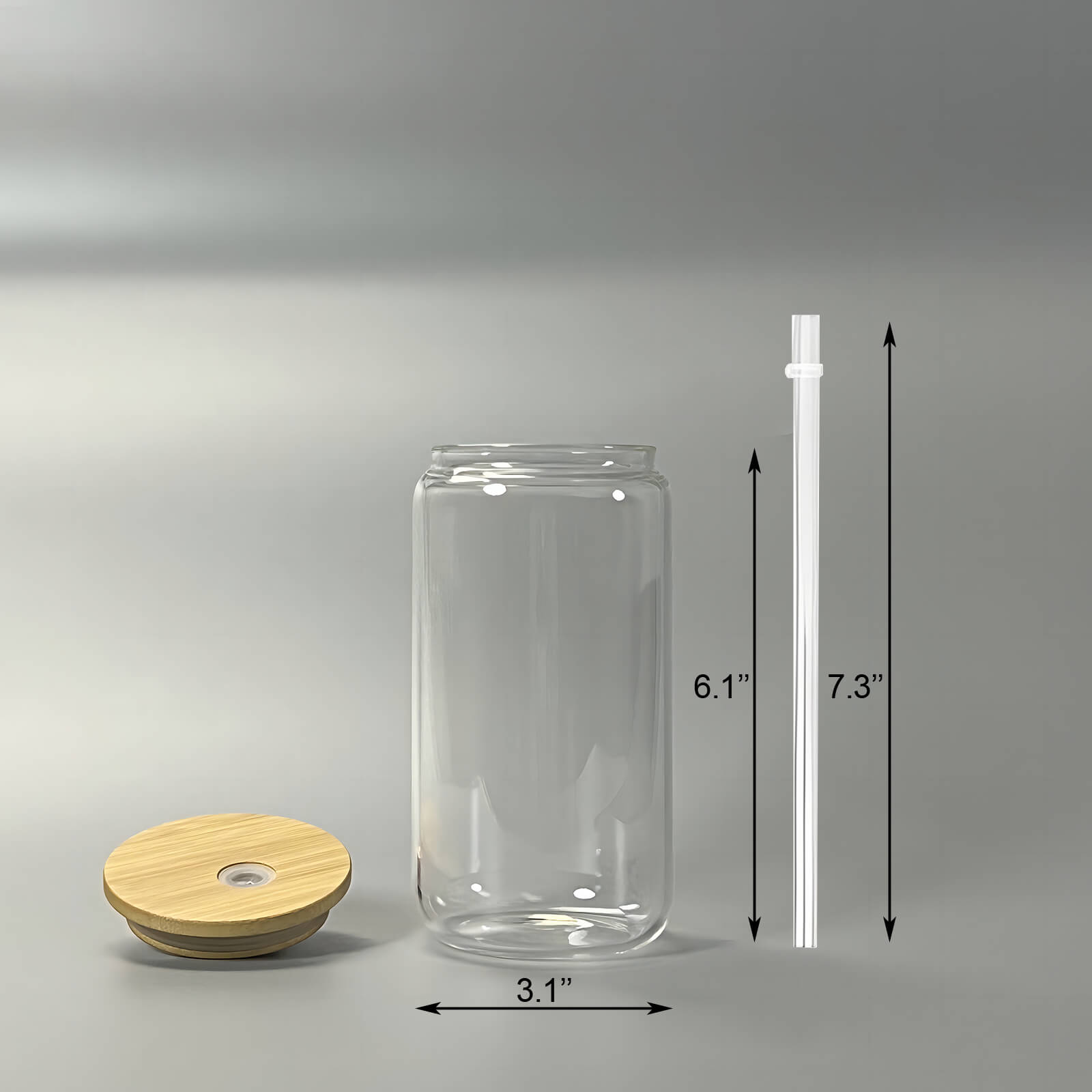 Clear Glass Can Tumble, Sublimation Tumbler