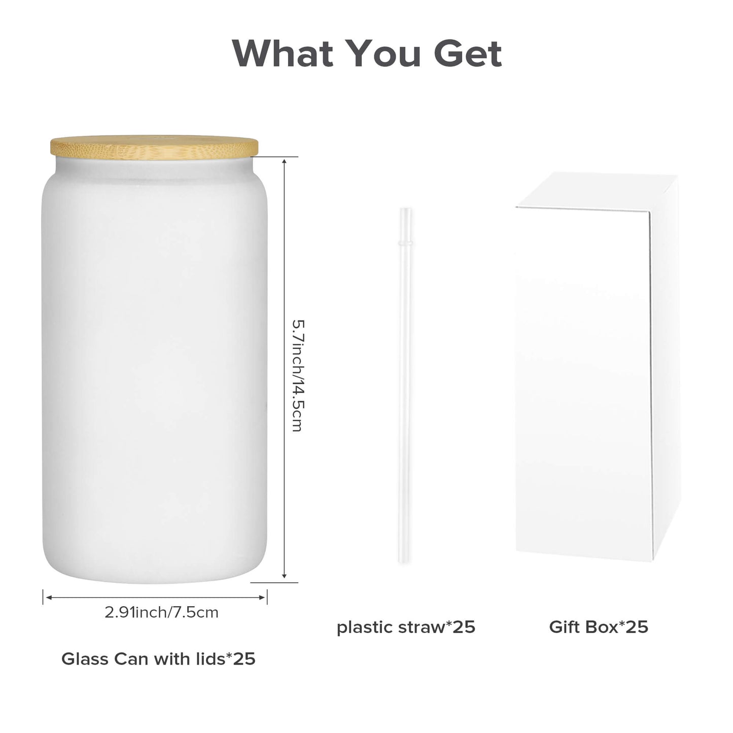 16oz Frosted Glass Sublimation Tumbler | 25 Pack