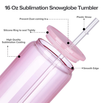 16 oz Sublimation Clear Colored Glass Can Tumbler | 25 Pack - FASTSUB