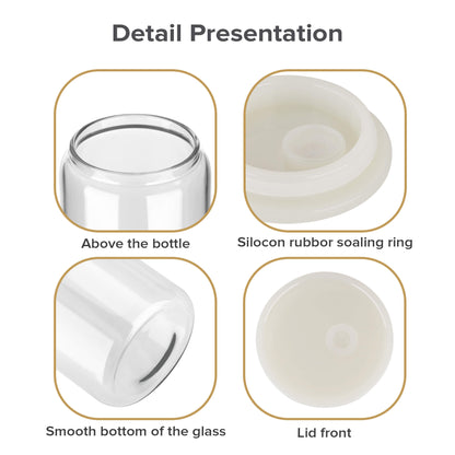 16oz Clear Glass Sublimation Tumbler - Color Plastic Lid | 25 Pack - FASTSUB