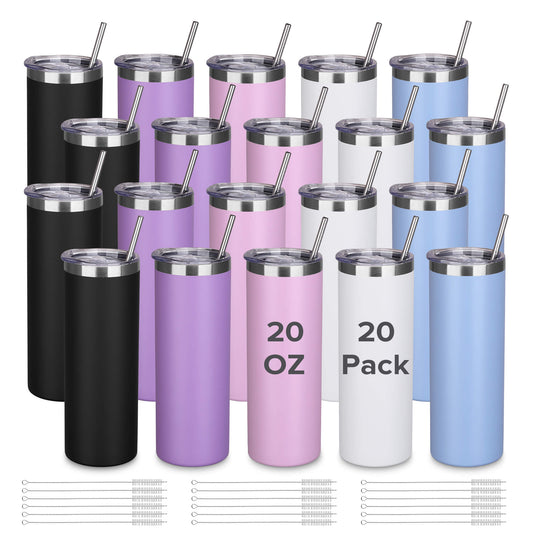 20 oz Powder Coated Skinny Tumbler | 20 Pack