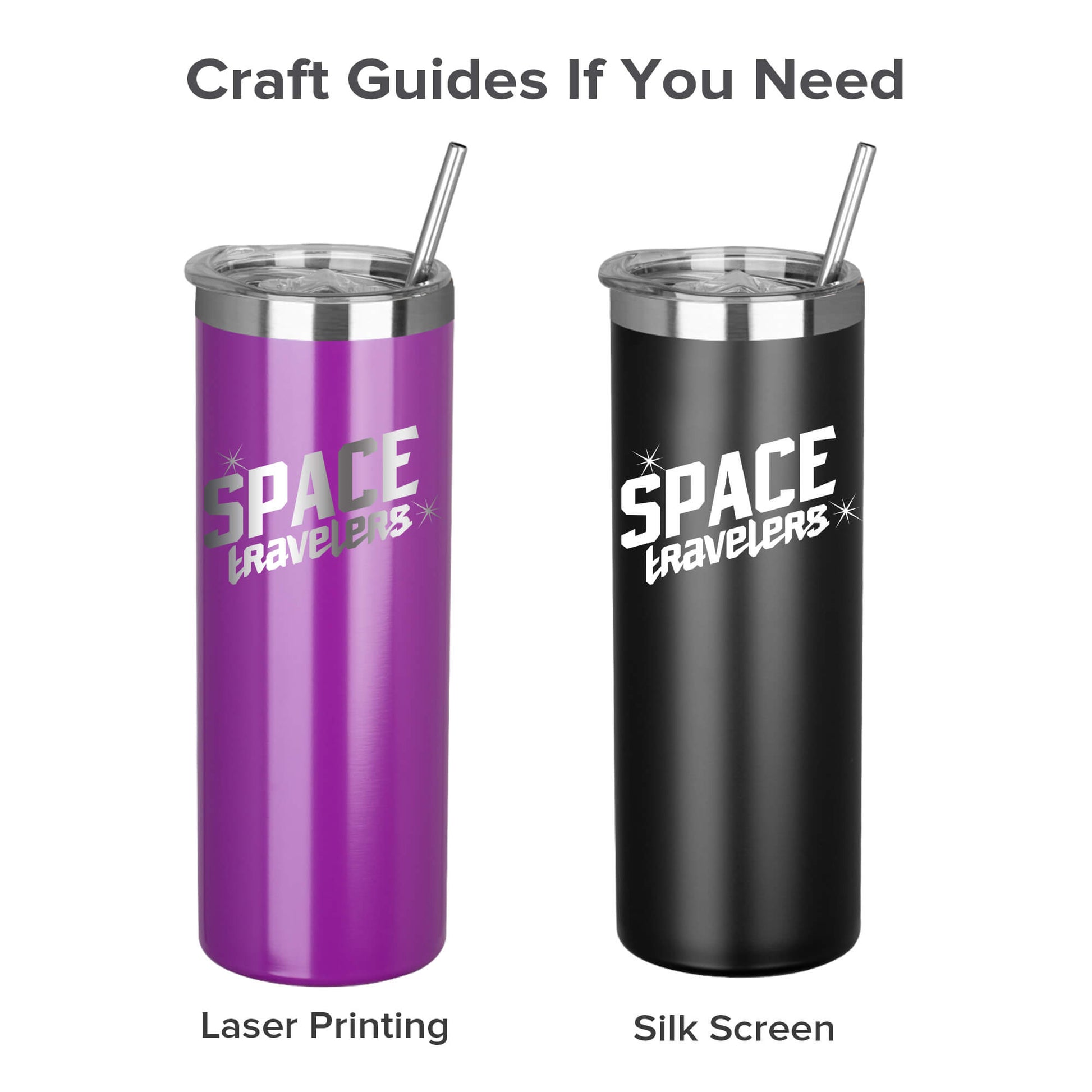 20 oz Powder Coated Skinny Tumbler - Sliver Color Plated | 25 Pack - FASTSUB