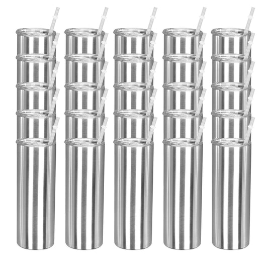 20oz Skinny Stainless Steel Tumbler | 25 Pack