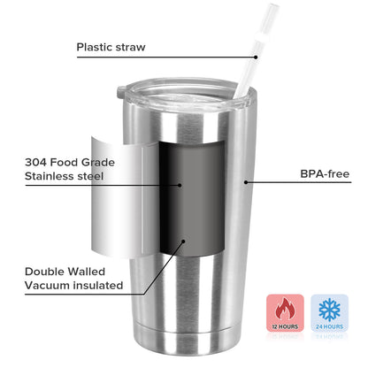 20oz Stainless Steel Travel Tumbler | 25 Pack