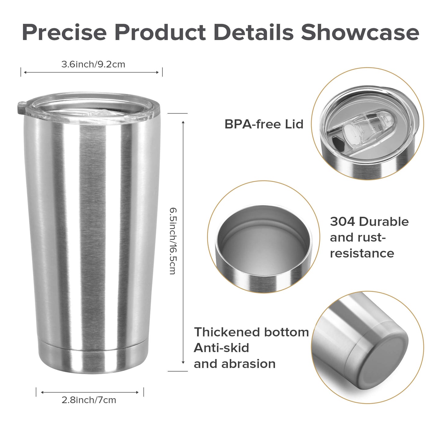 20oz Stainless Steel Travel Tumbler | 25 Pack