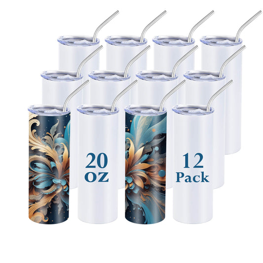 20oz Sublimation Skinny Tumbler | 12 Pack