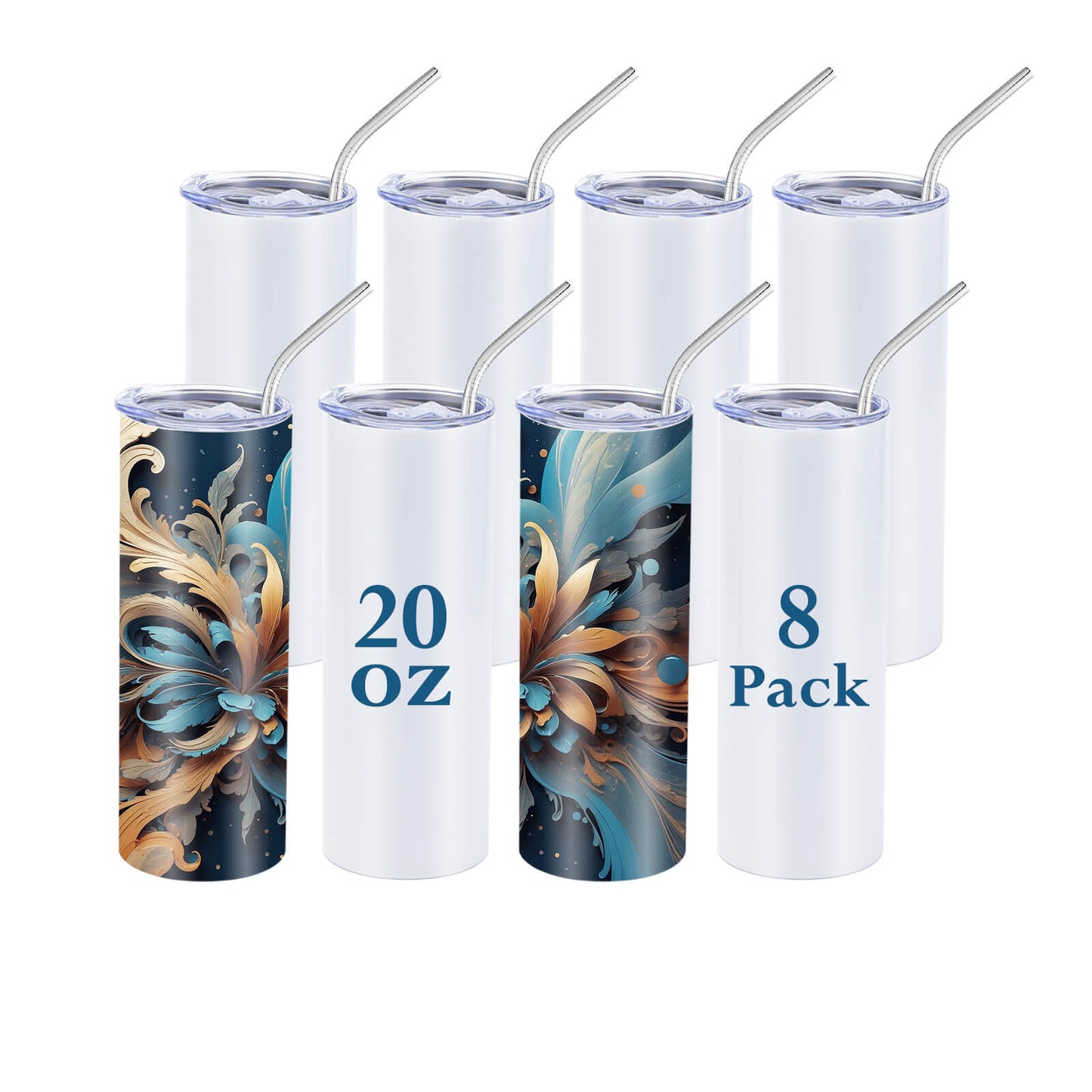 20oz Sublimation Skinny Tumbler | 8 Pack