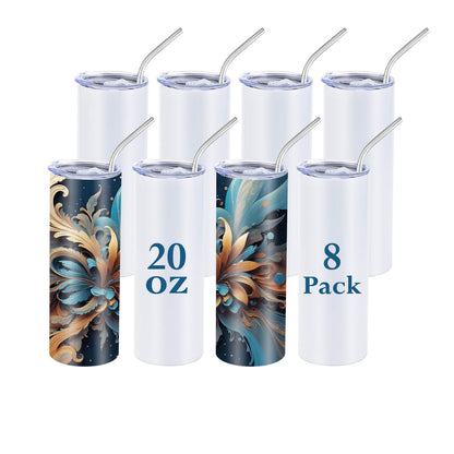 20oz Sublimation Skinny Tumbler | 8 Pack