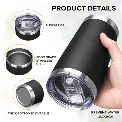 20 oz Powder Coated Tumbler - Black| 20 Pack