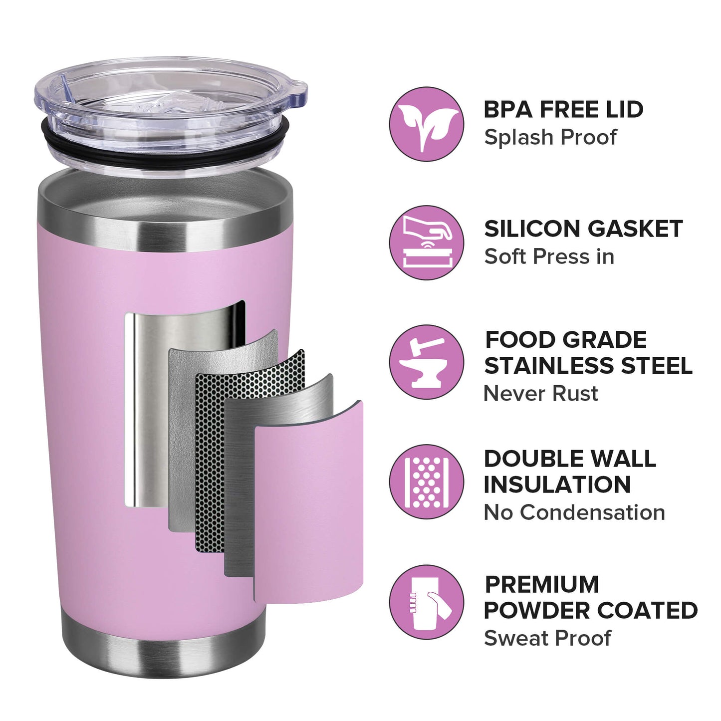 20 oz Powder Coated Tumbler | 20 Pack