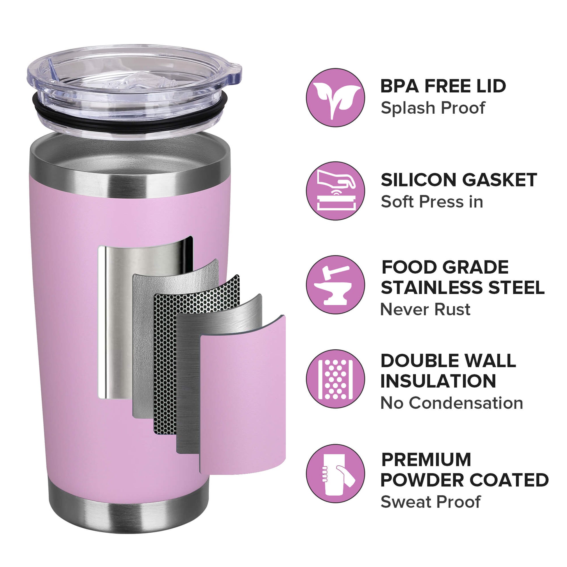 20 oz Powder Coated Tumbler | 20 Pack