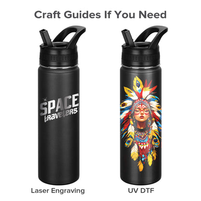 22 oz Powder Coated Duo Skinny Tumbler - Black | 12 Pack