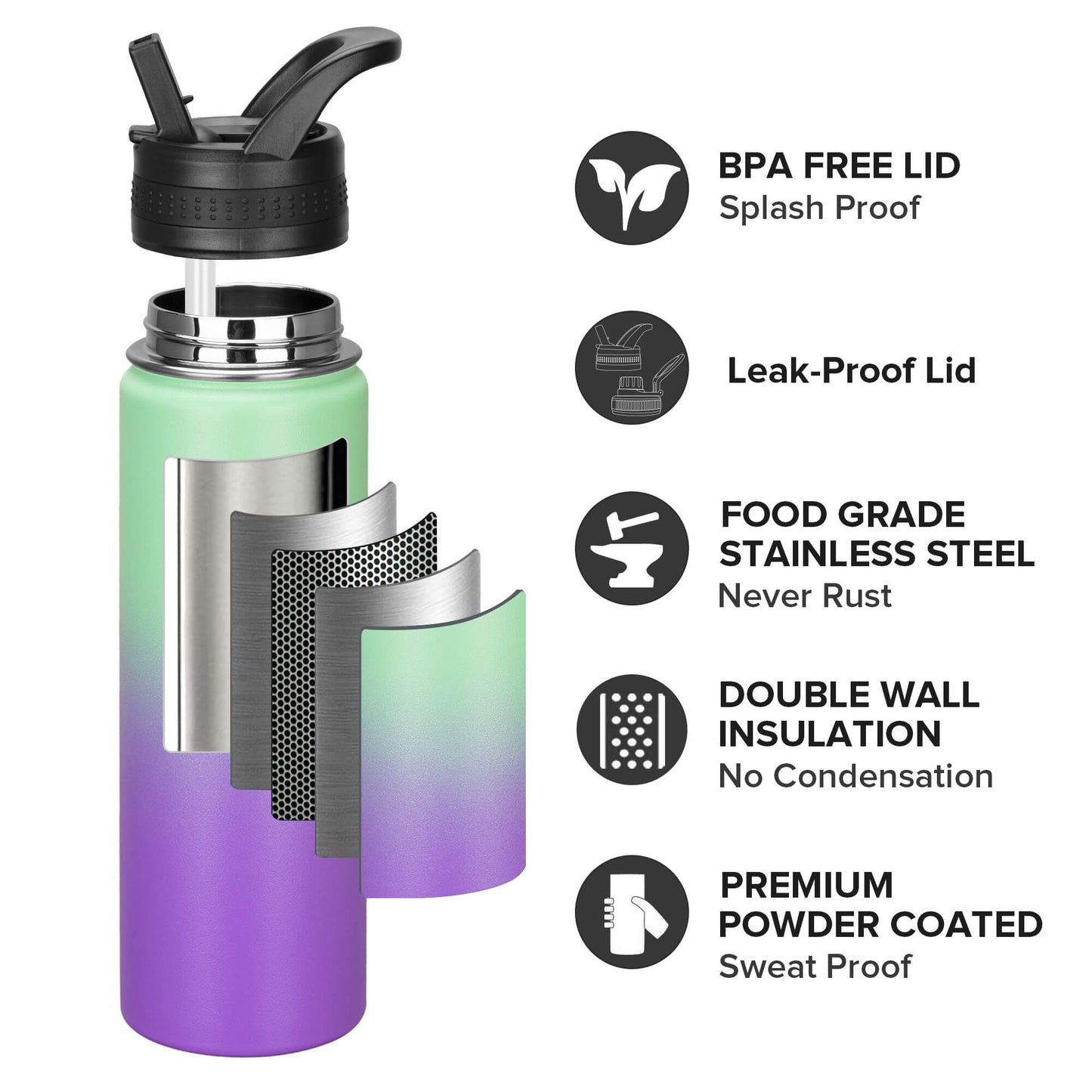 22 oz Powder Coated Duo Skinny Tumbler | 12 Pack