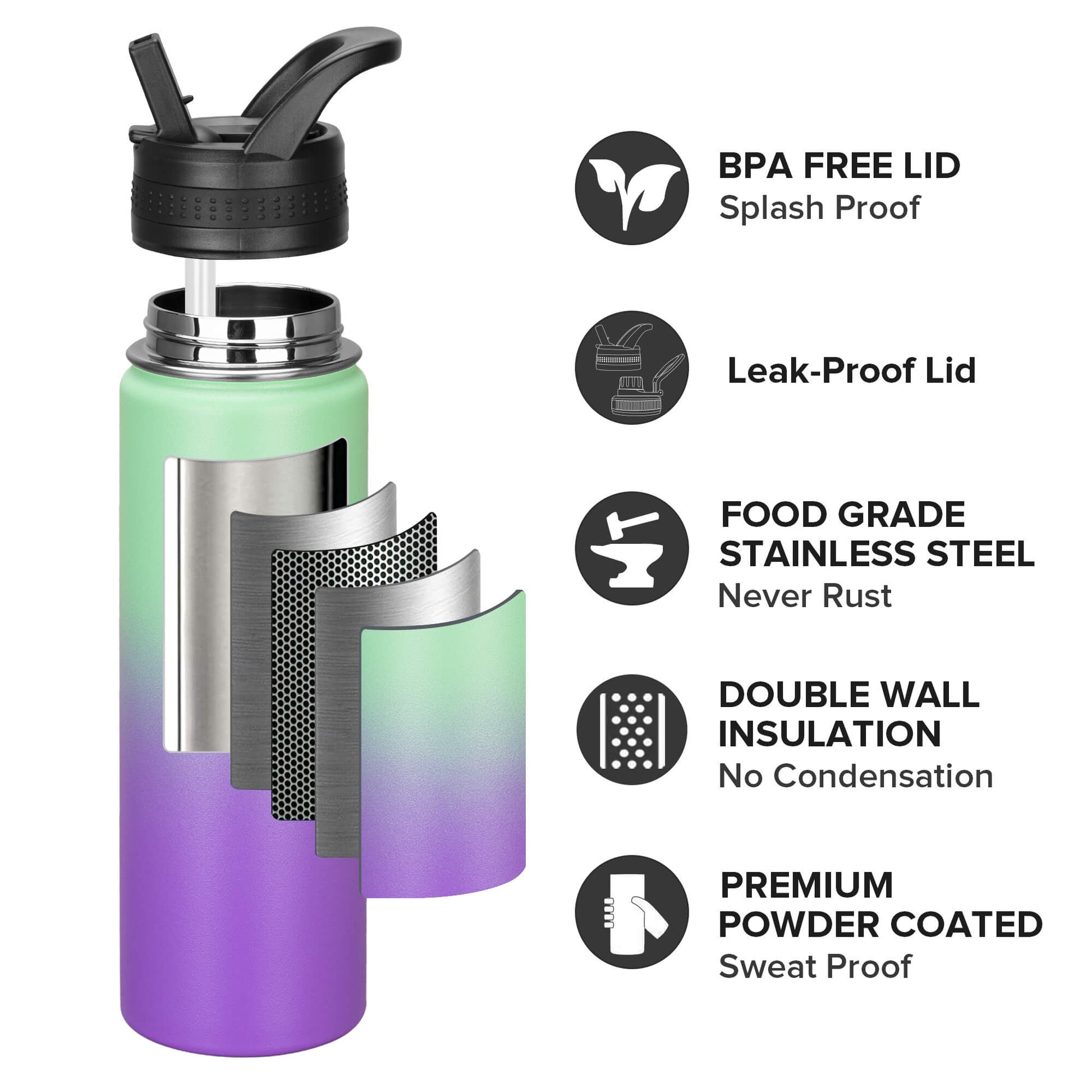 22 oz Powder Coated Duo Skinny Tumbler | 12 Pack