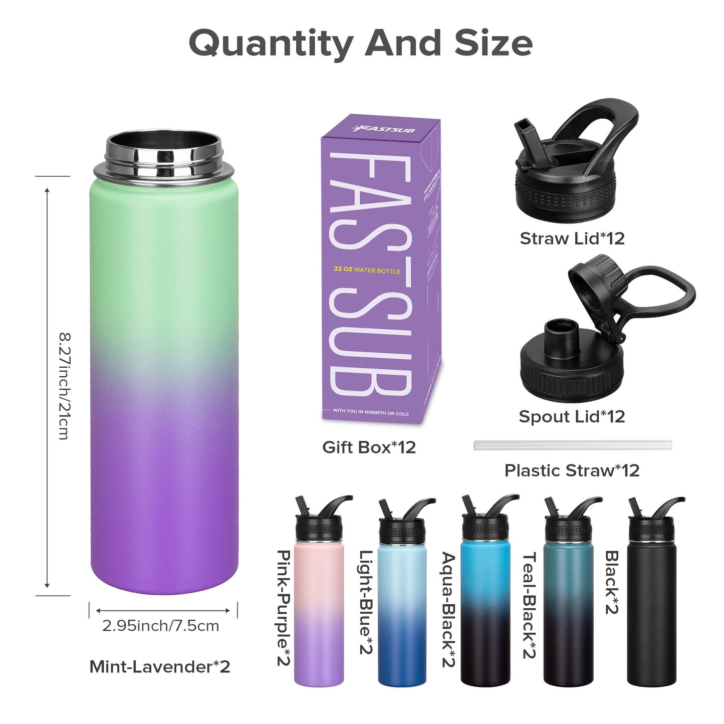 22 oz Powder Coated Duo Skinny Tumbler | 12 Pack