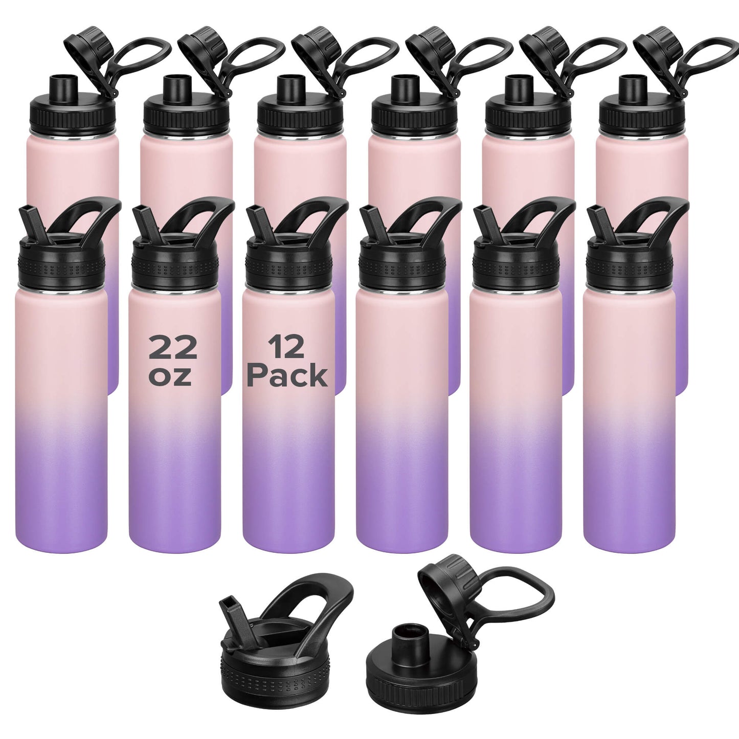 22 oz Powder Coated Duo Skinny Tumbler - Pink | 12 Pack