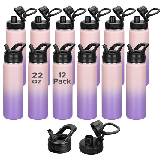 22 oz Powder Coated Duo Skinny Tumbler - Pink | 12 Pack