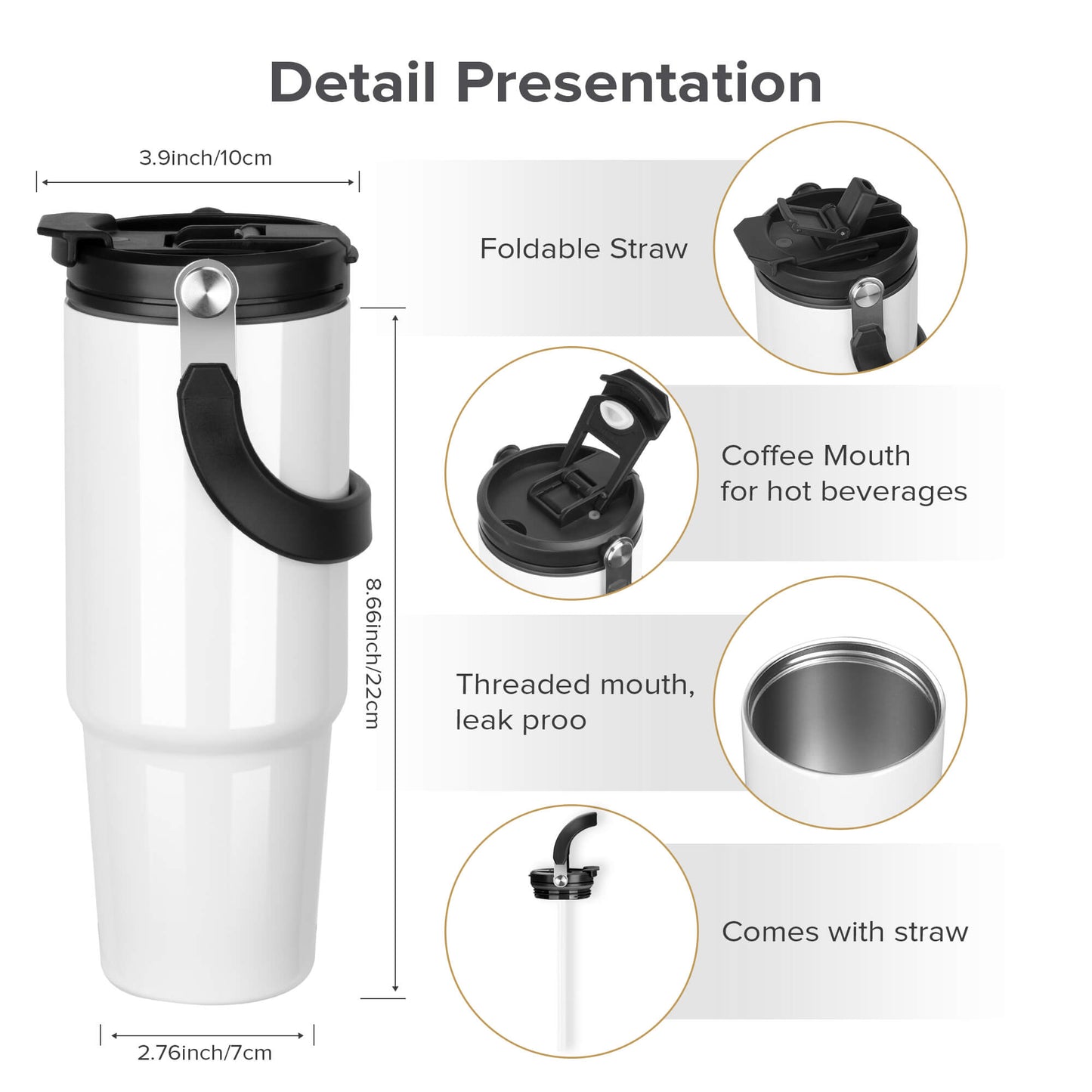 30 oz Sublimation Handle Tumbler | 12 Pack