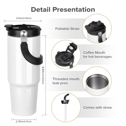 30 oz Sublimation Handle Tumbler | 12 Pack