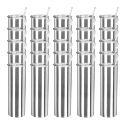 30oz Sublimation Skinny Stainless Silver Tumbler | 25 Pack