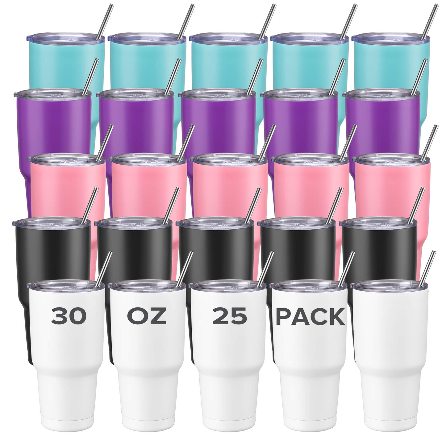 30oz Powder Coated Travel Tumbler | 25 Pack