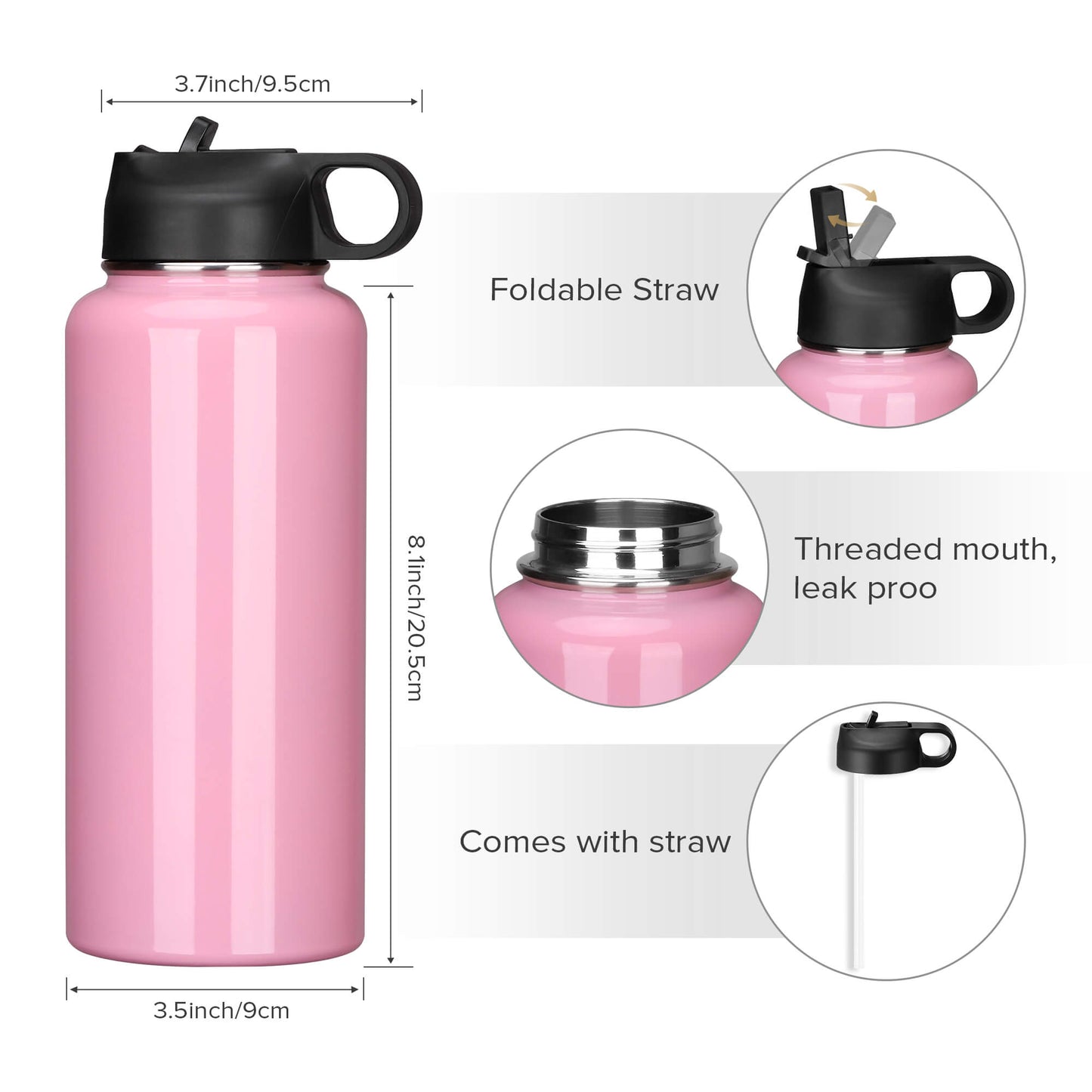 32 oz Powder Coated  Water Bottle | 25 Pack