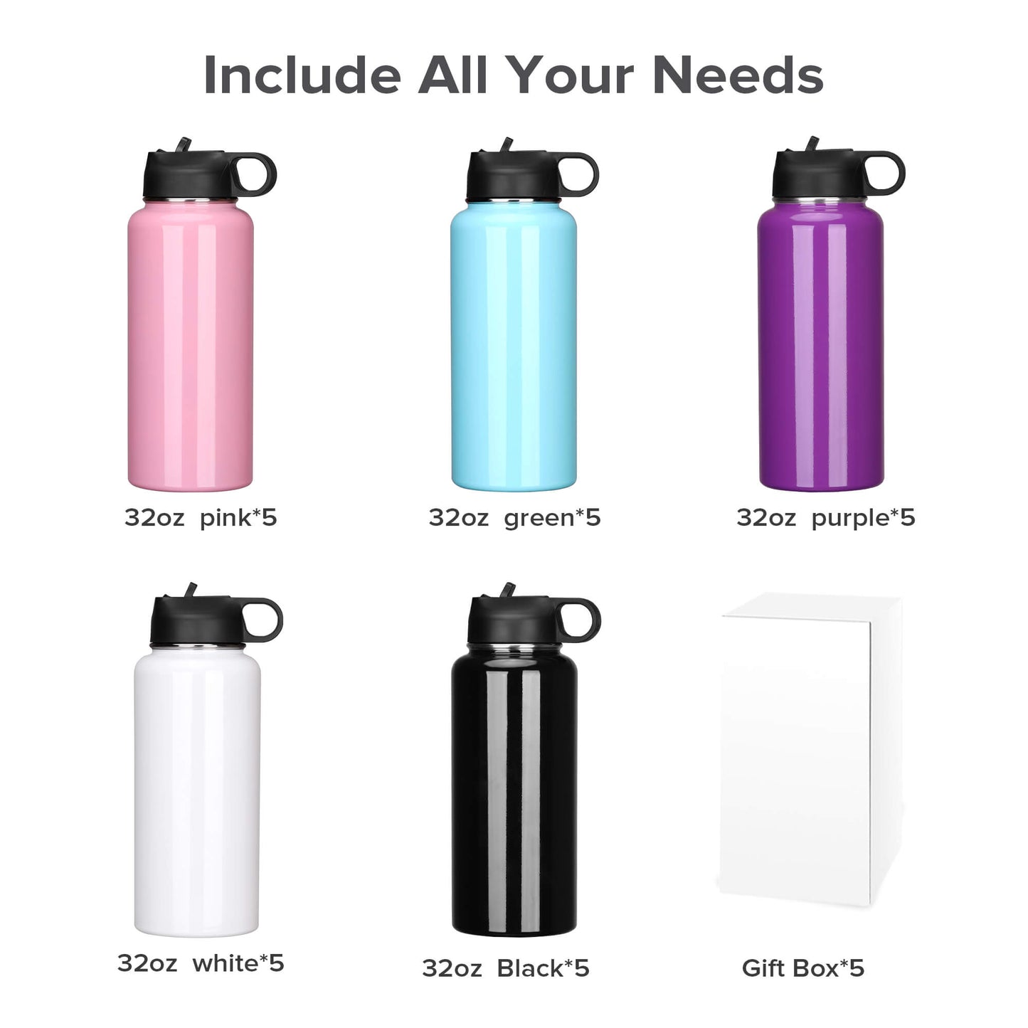 32 oz Powder Coated  Water Bottle | 25 Pack