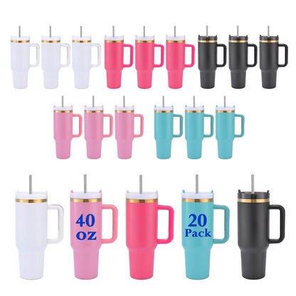 40 oz Powder Coated Tumbler - Gold Plated | 20 Pack